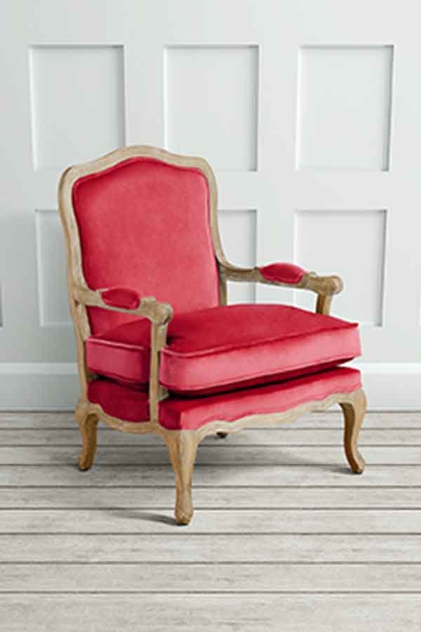 Le Brun - French Oak Cranberry Occasional Armchair
