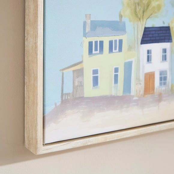 Seaside Beach Hut Landscape Framed Canvas 2