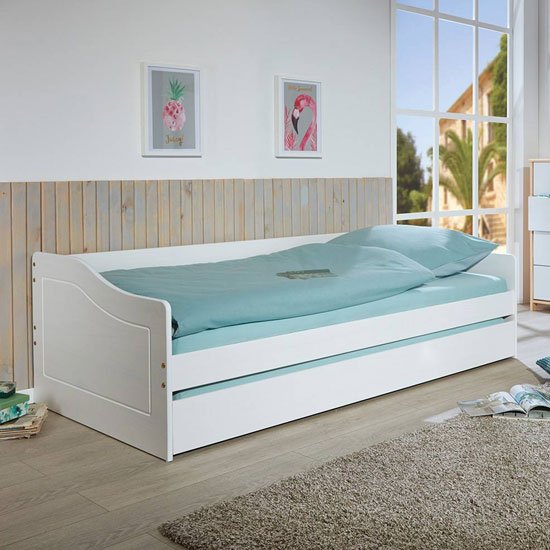 Malte Wooden Children Single Bed In White