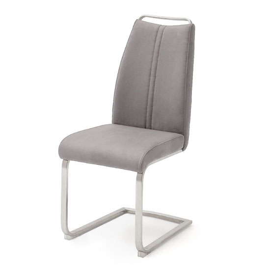Giulia Cantilever Dining Chair In Ice Grey