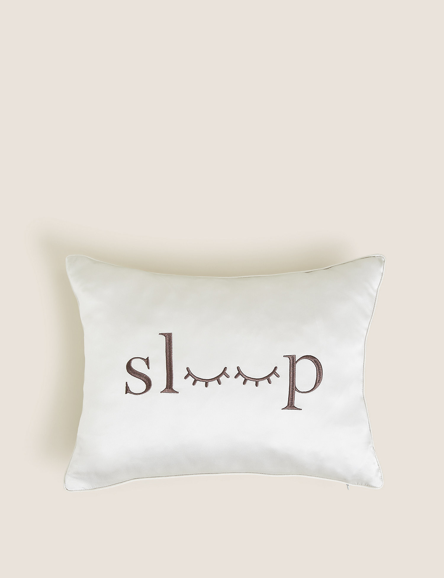 M&S Embroidered Silk Bolster Cushion
