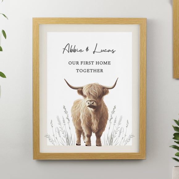 Personalised Highland Cow Poster Frame