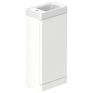 Nexa By VADO Veva Dusk White Freestanding Cloakroom Vanity Unit & Left Hand Mineral Cast Basin - 400mm