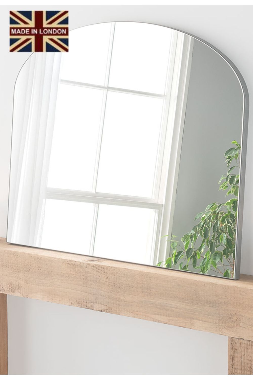 Yearn Mirrors Minimal Plain Mantle Mirror Silver 91(w) x 69cm(h)