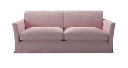 Otto 3 Seat Sofa Bed in Powder Pink Brushed Linen Cotton - sofa.com