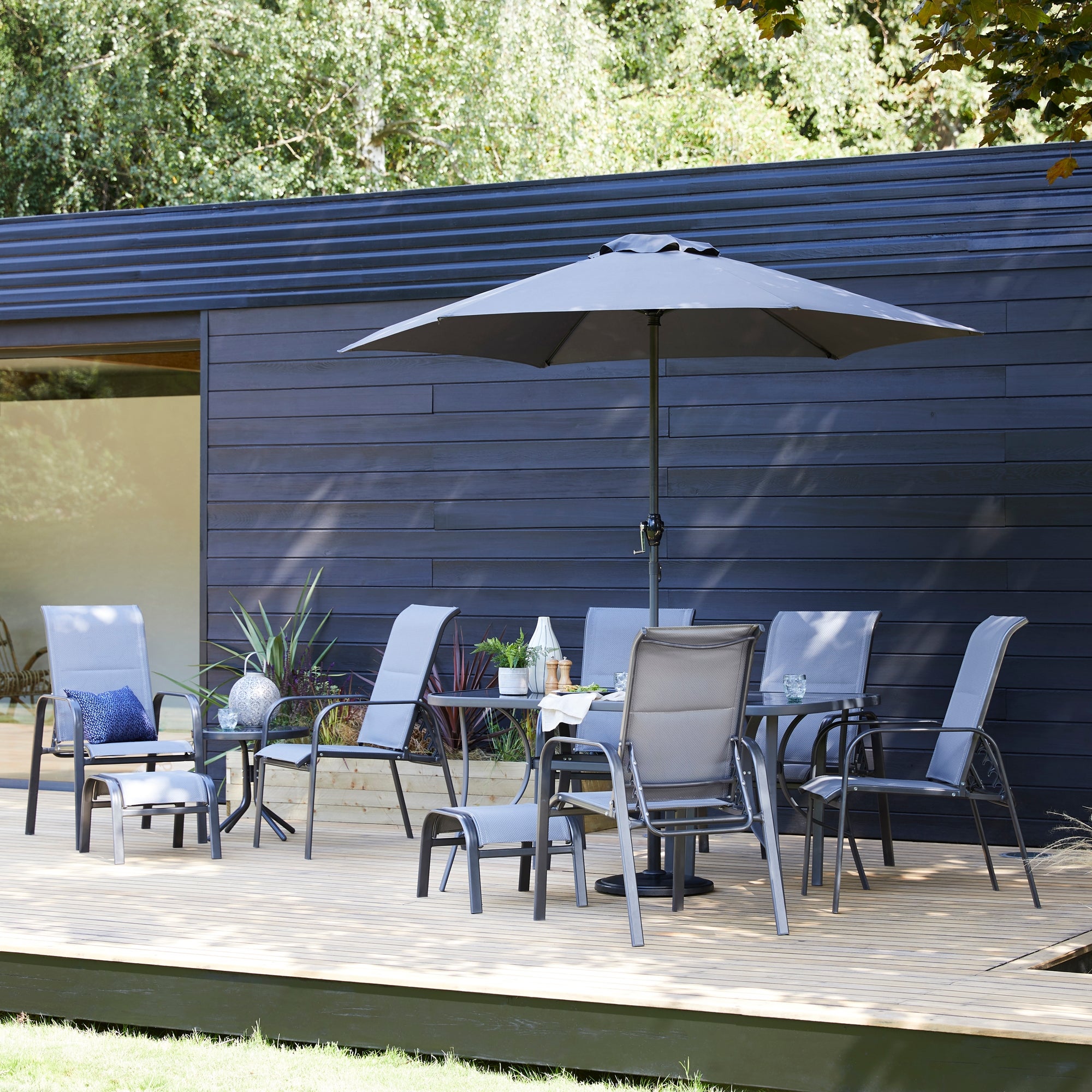 Montreal 6 Seater Dining Set Grey
