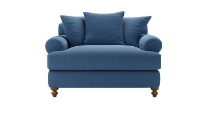 Teddy Loveseat Sofabed in Heather Blue Smart Cotton - sofa.com