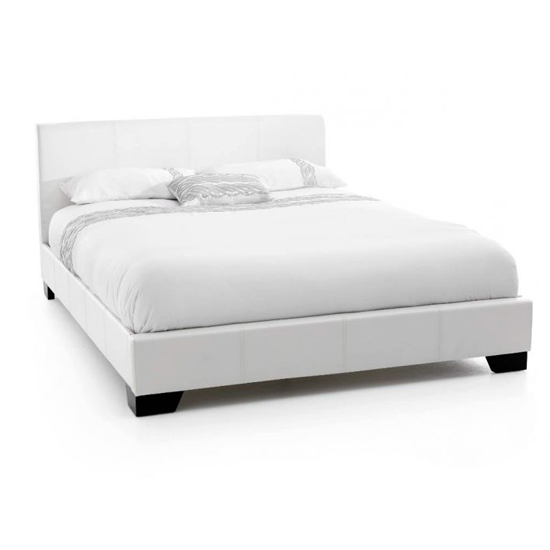 Parma Faux Leather King Size Bed In White