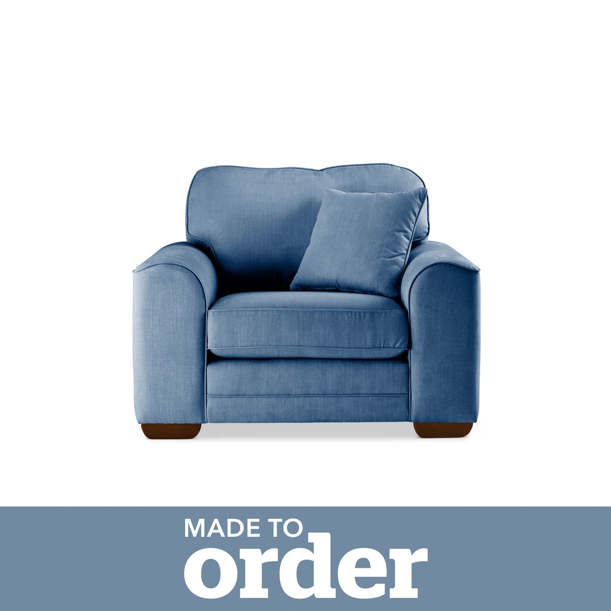 Morello Armchair Brushed Plain Fabric Blue