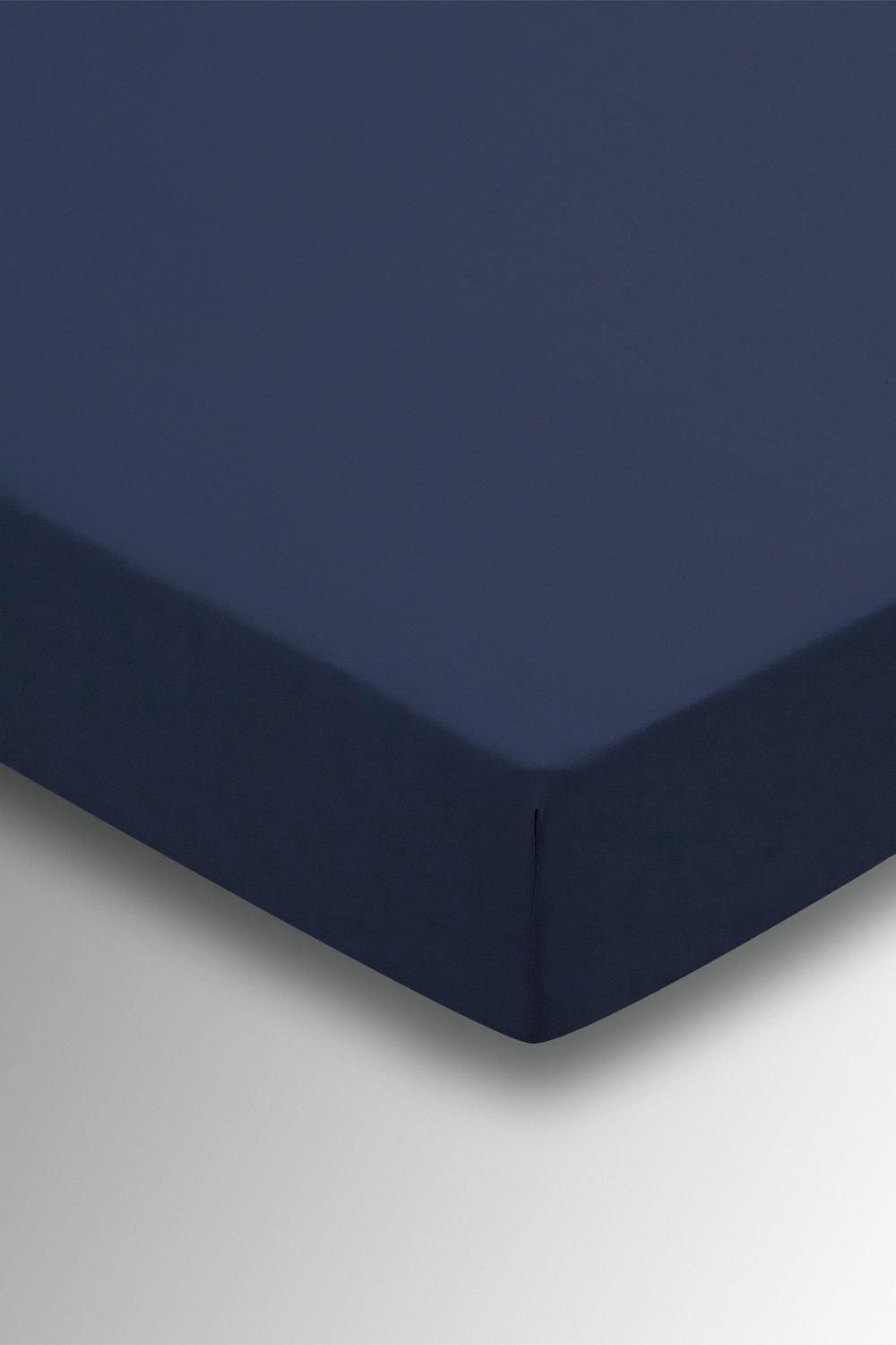 Helena Springfield 'Plain Dye' Polycotton Fitted Sheet in Dark Navy