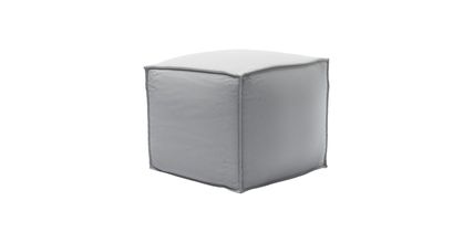 Isaac Small Square Footstool in Graphite Smart Cotton - sofa.com