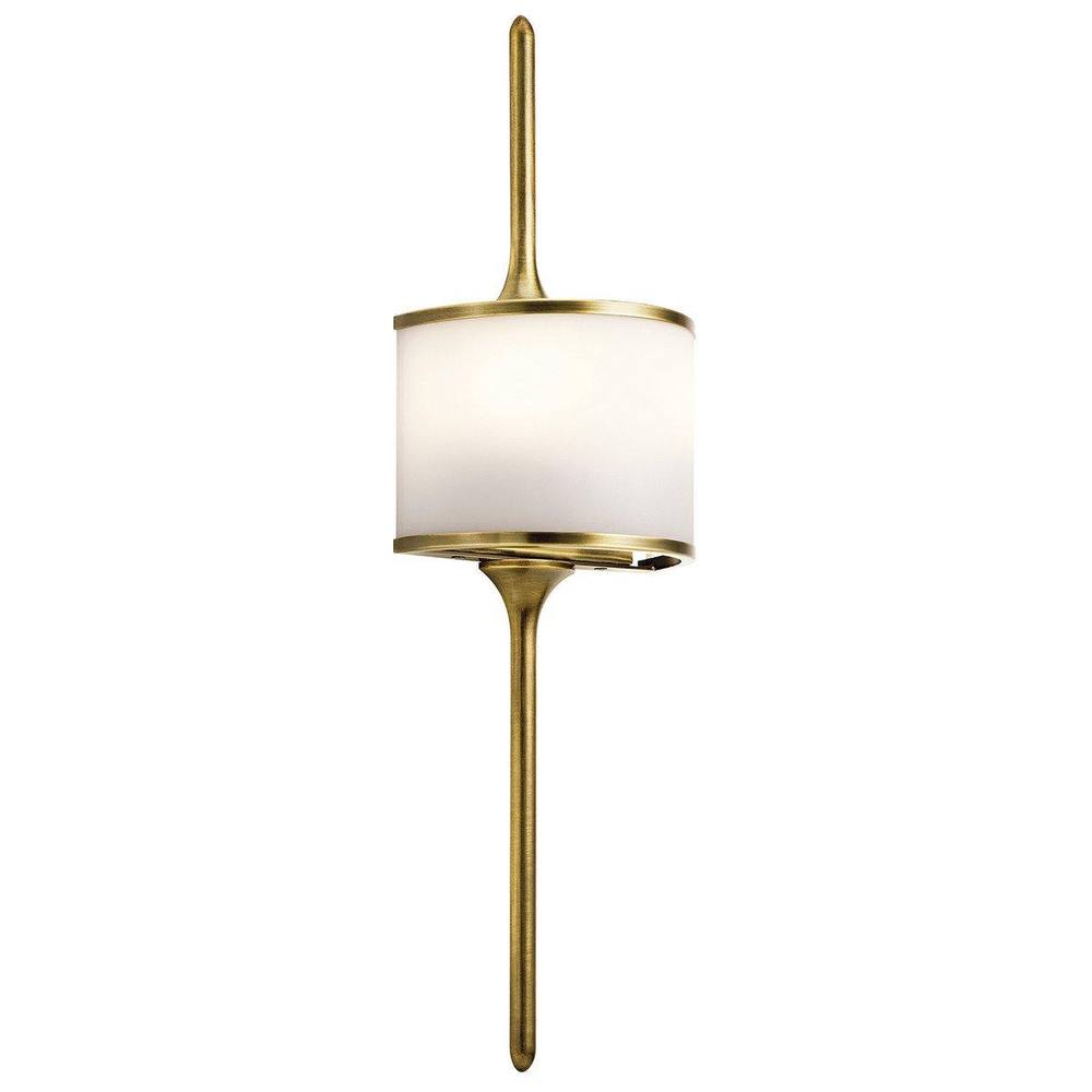Netlighting Mona 2 Light Bathroom Wall Light Brass IP44 G9 in Yellow