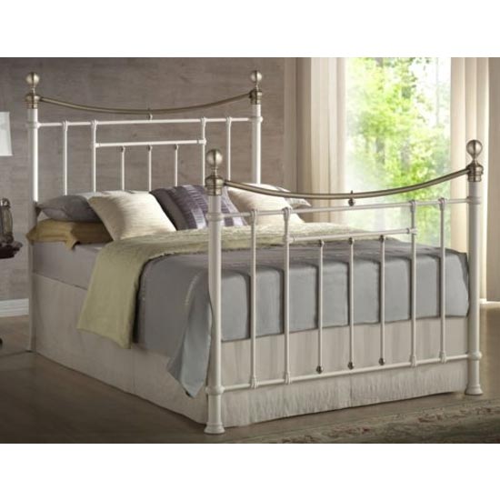 Bronte Steel Double Bed In Cream