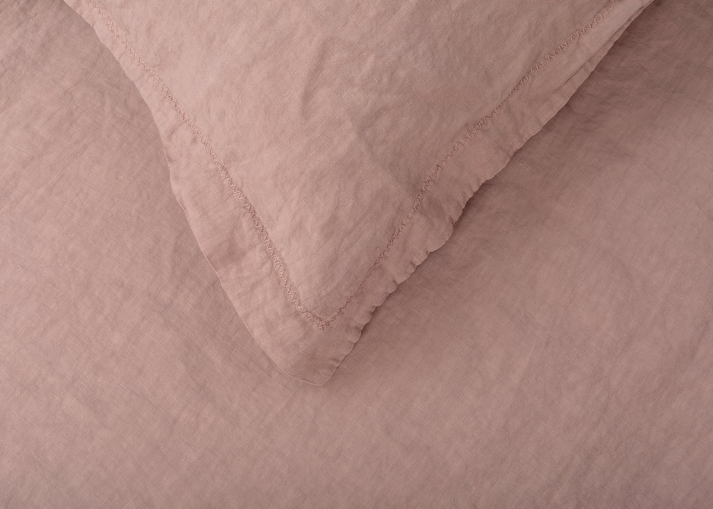 Heal's Washed Linen Dusky Pink Fitted Sheet Double