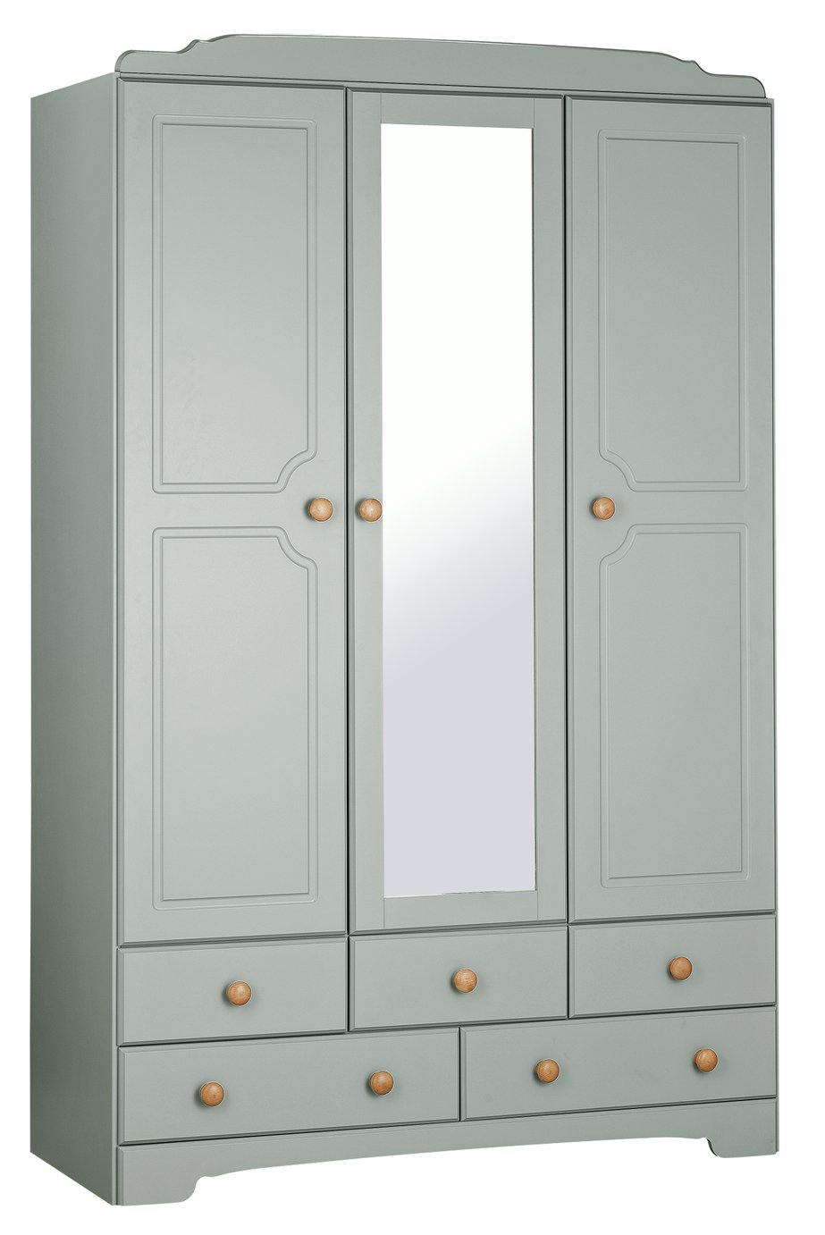 Argos Home Nordic 3 Dr 5 Drw Mirror Wardrobe - Grey & Pine