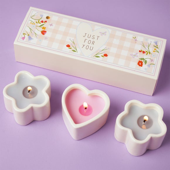 Love Life Just For You Set of 3 Lychee & Raspberry Mini Candles
