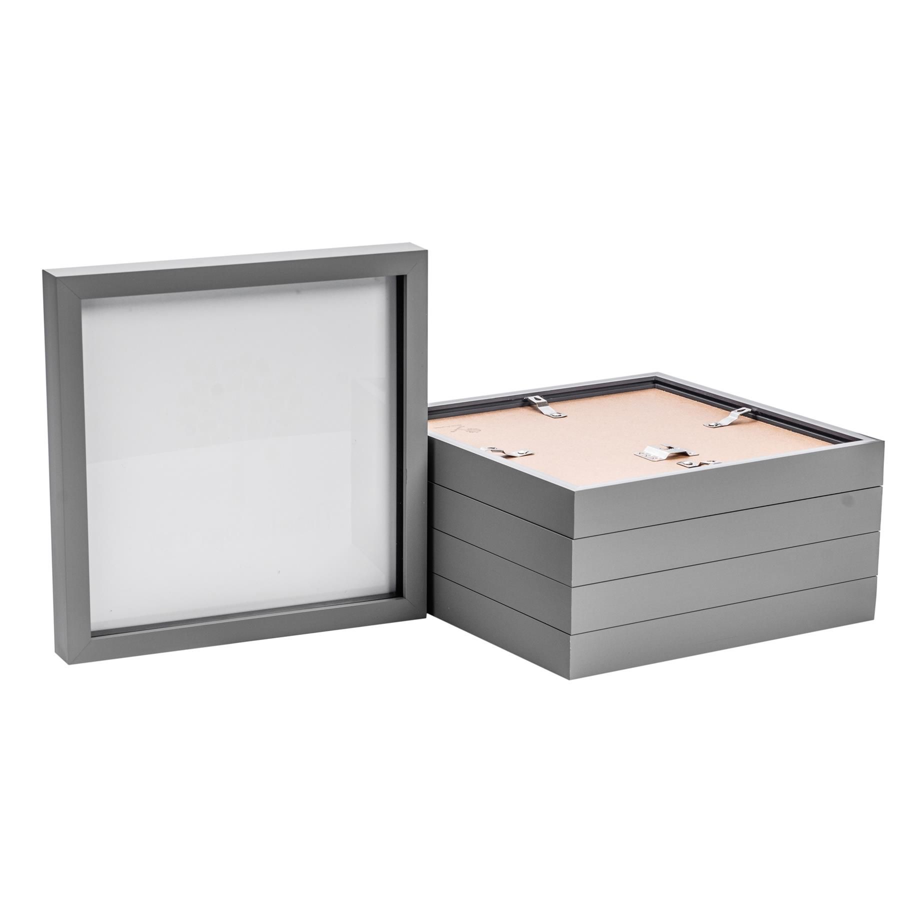 Nicola Spring 3D Box Photo Frames - 10 x 10" - Pack of 5 in Grey