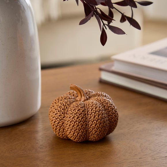 Knitted Look Resin Pumpkin Ornament