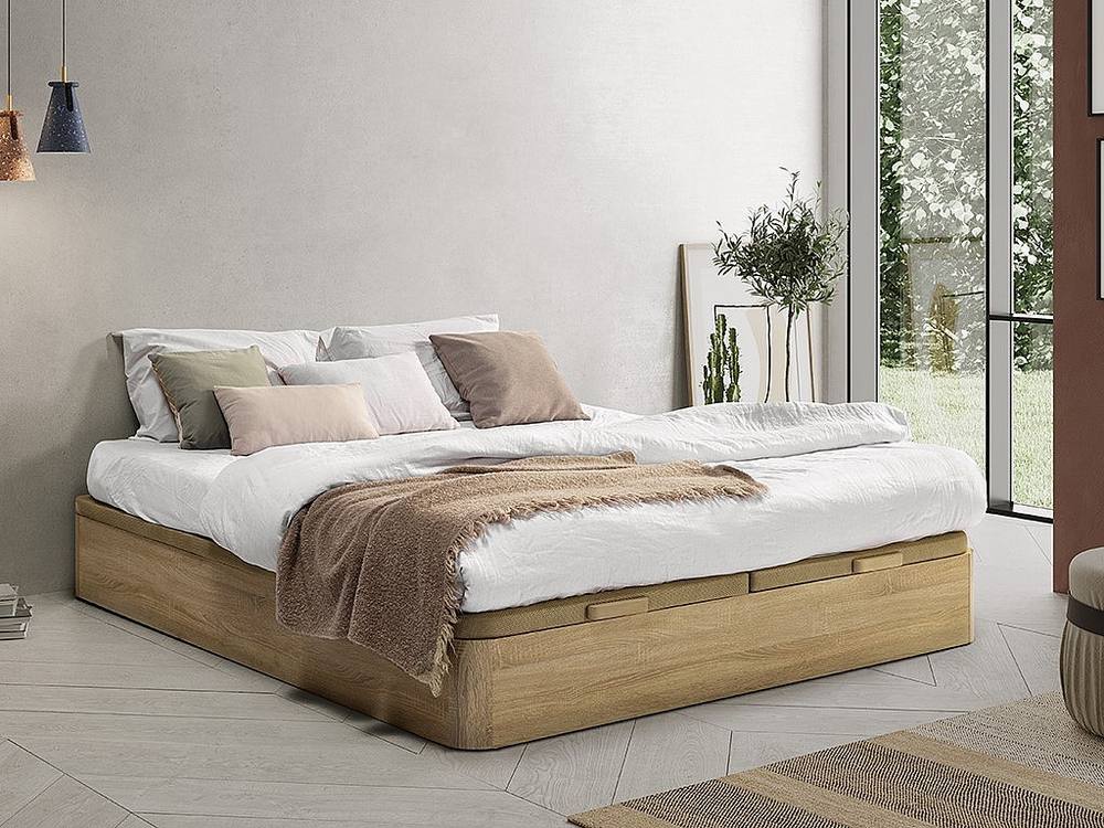Vente-unique Ottoman Bedframe - 180 X 200 Cm - Light Natural - HESTIA By YSMÉE in Light Oak