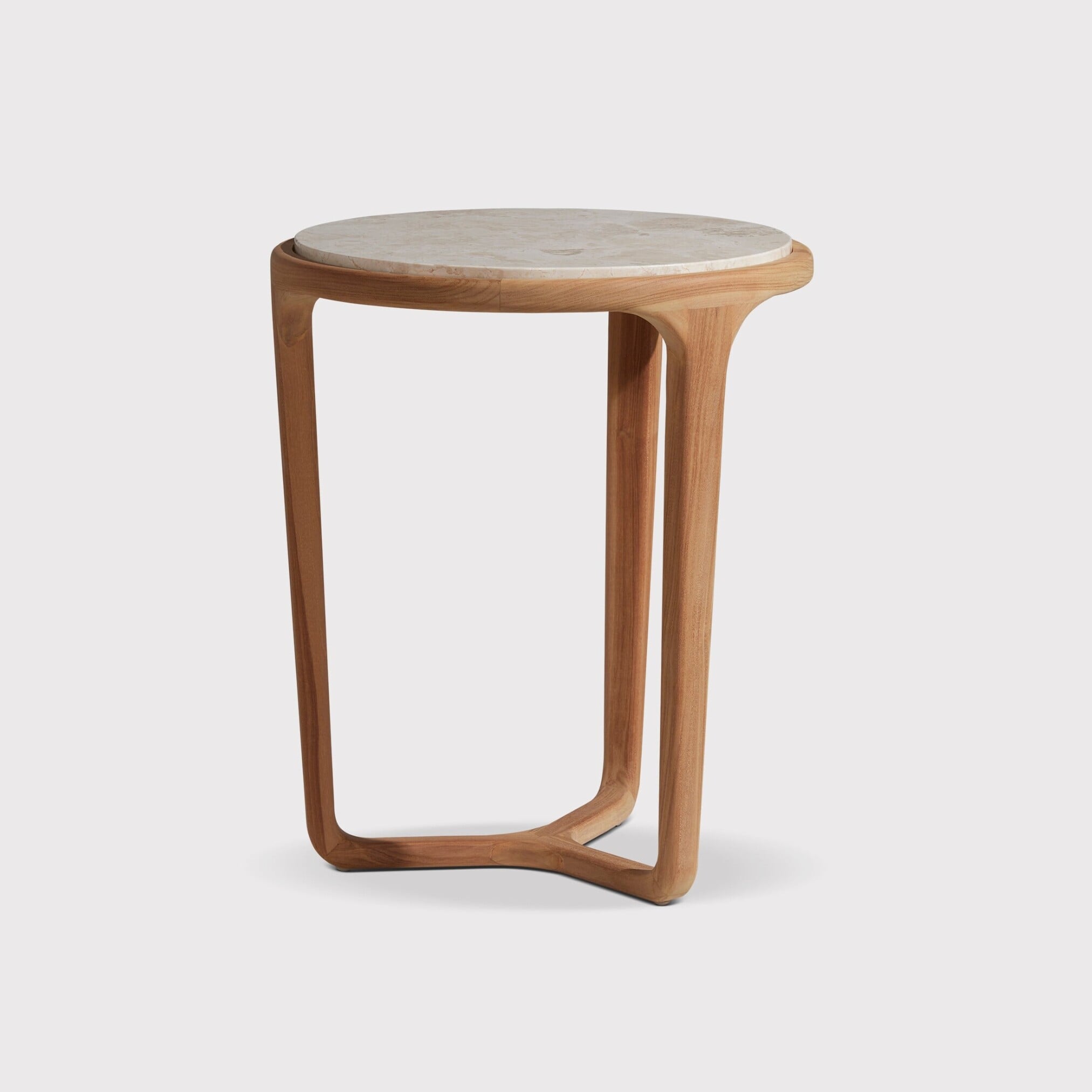 Terza Side Table 55x60cm, Round, Neutral Wood | Barker & Stonehouse