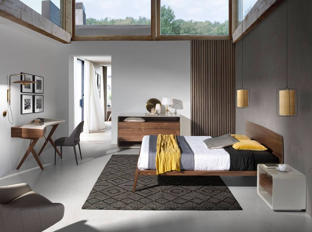 Angel Cerda Walnut Veneer Double Bed Model (160x200 cm) 4