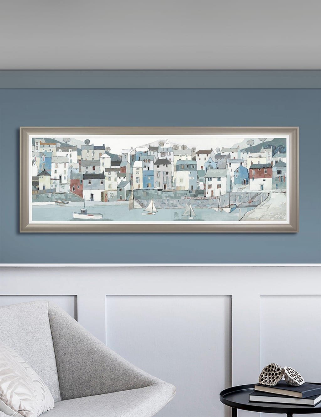 Gallery Direct Shoreline Rectangle Framed Art Grey