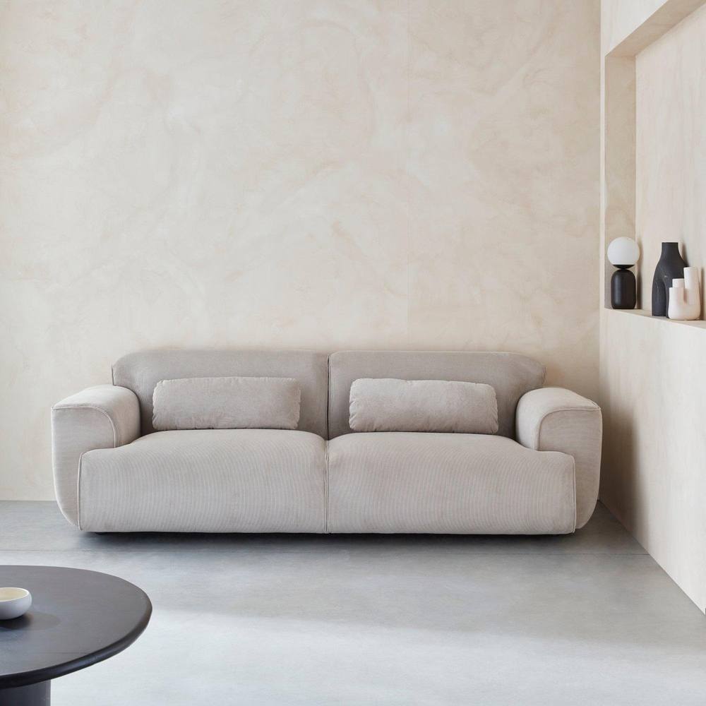 sweeek 3-seater Corduroy Sofa in Beige