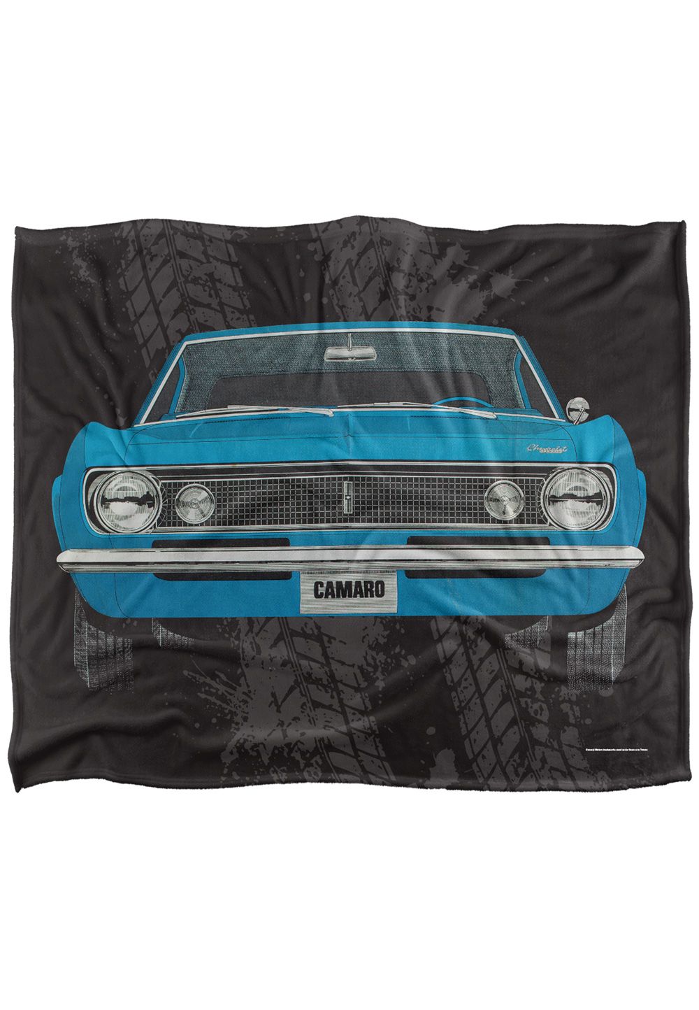 Chevrolet 1967 Camaro Car Illustartion Silky Touch Super Soft Throw Blanket 152 X 127 cm in White