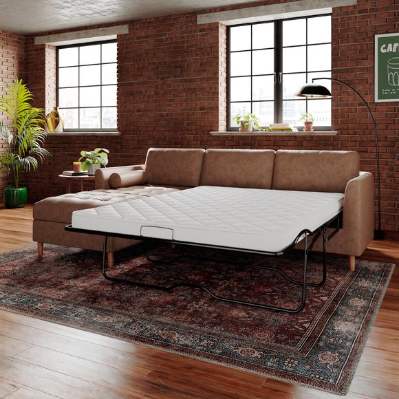 Max Soft Faux Leather Corner Storage Sofa Bed
