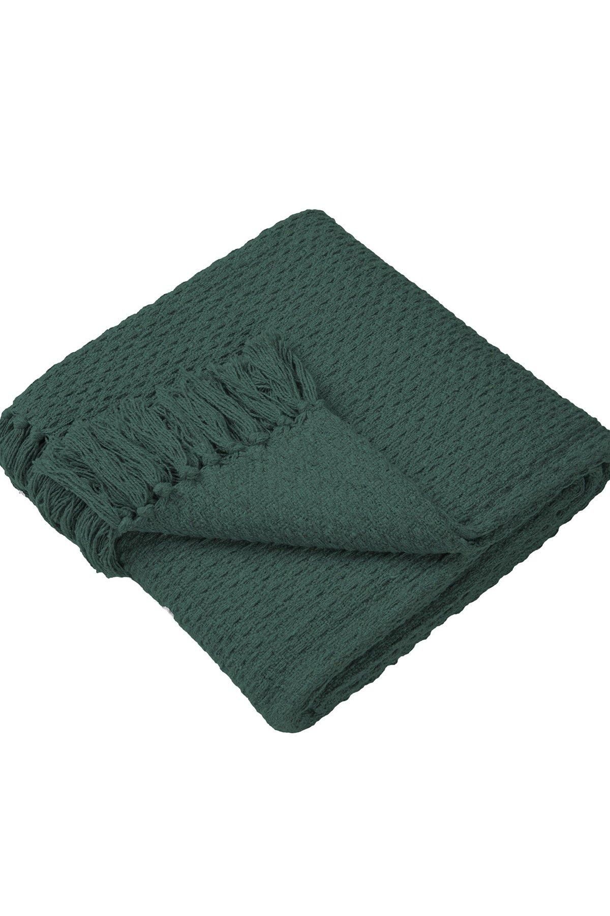 Drift Home 'Hayden' Textured Woven Throw in Green