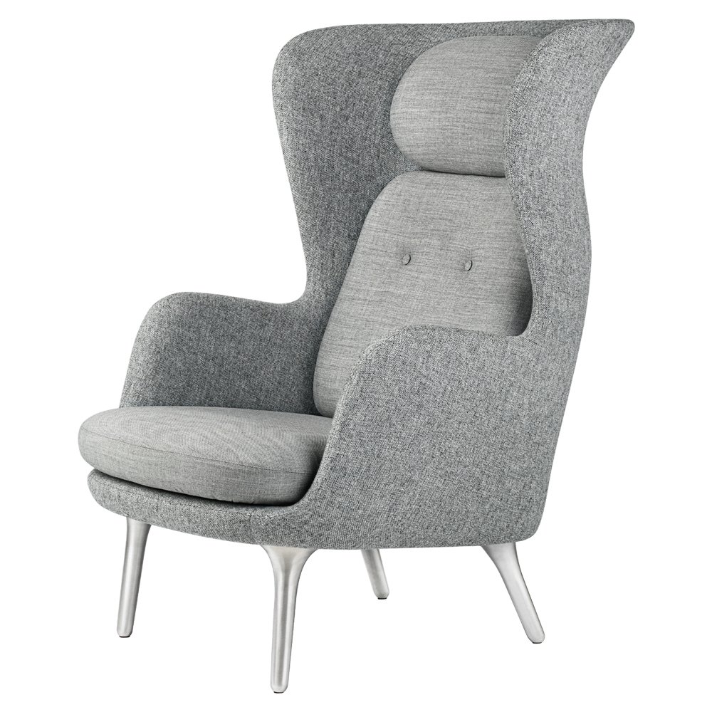 Fritz Hansen Ro Easy Chair Light Grey Aluminium Legs