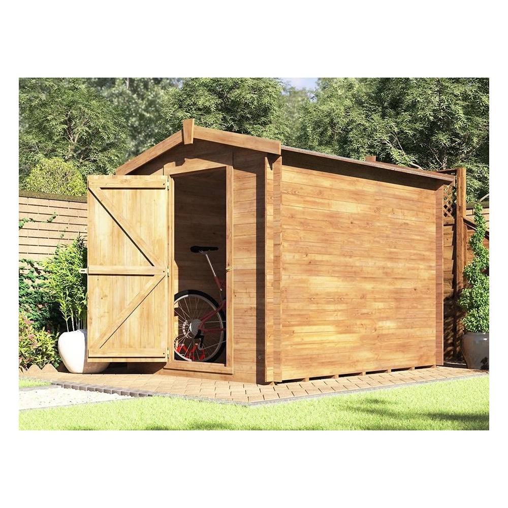 Dunster House Heavy Duty 19mm Log Store Shed 1.8 x 2.5 Pressure Treated Superfelt in Brown 3