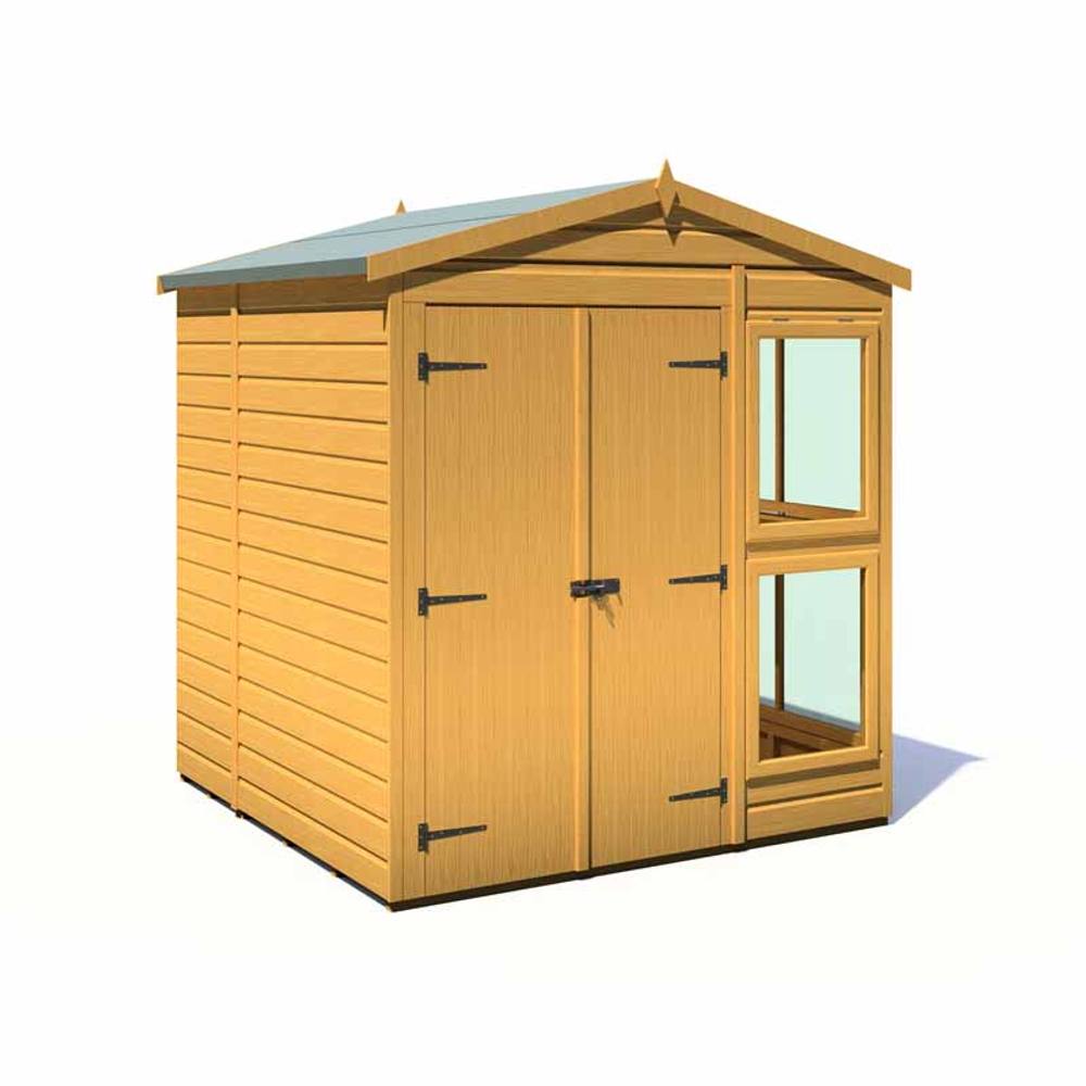 Shires Sun Hut 6 x 6 Feet Potting Shed - L179 x W185.8 x H214.6 cm in Brown 2