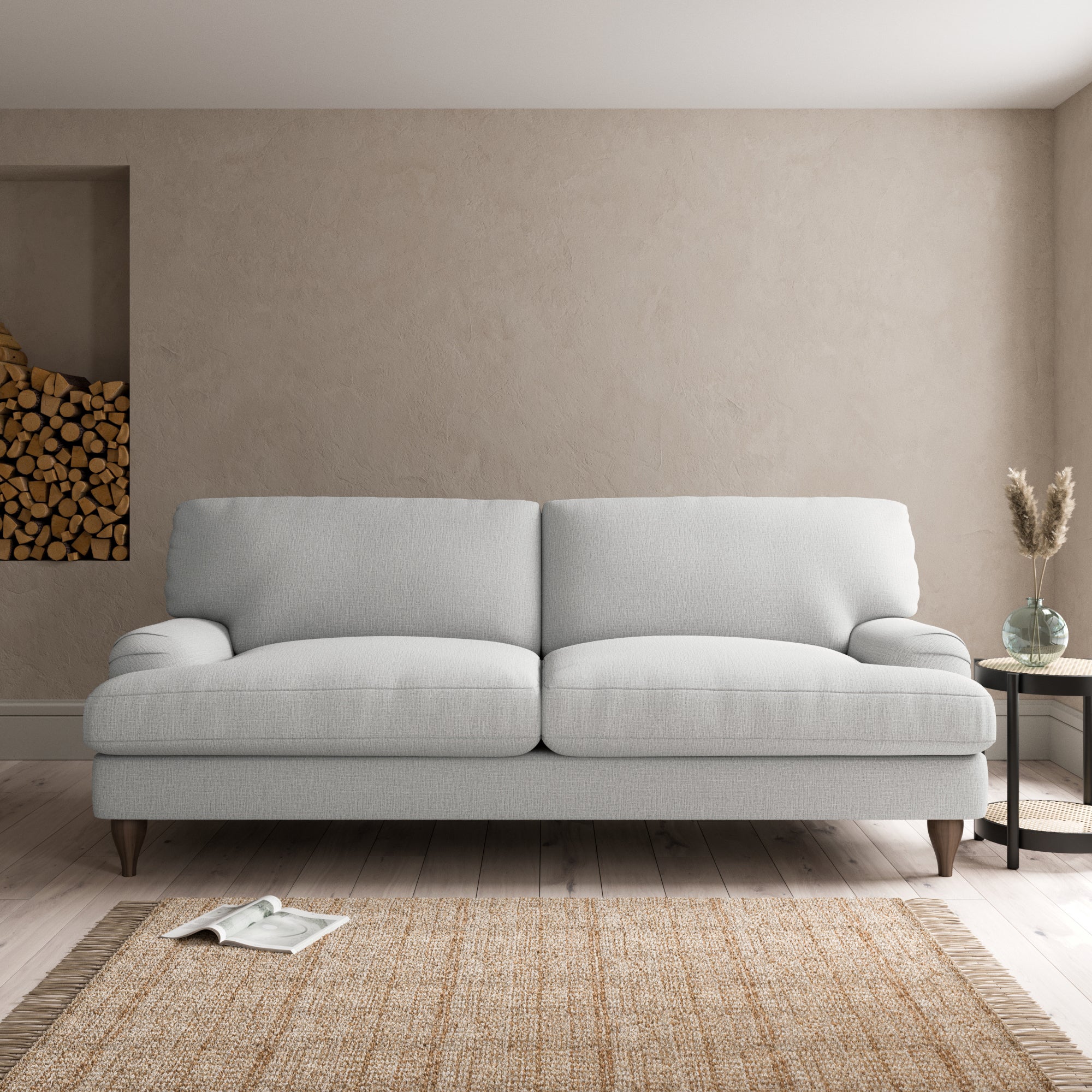 Darwin Textured Weave 4 Seater Sofa Textured Weave Silver