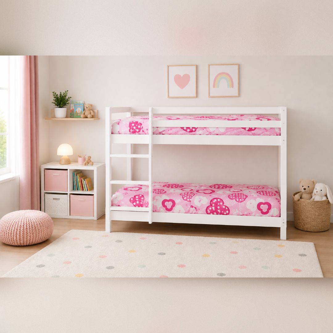 Comfy Living Ltd Wooden Bunkbed In Various Colours & Sizes in White