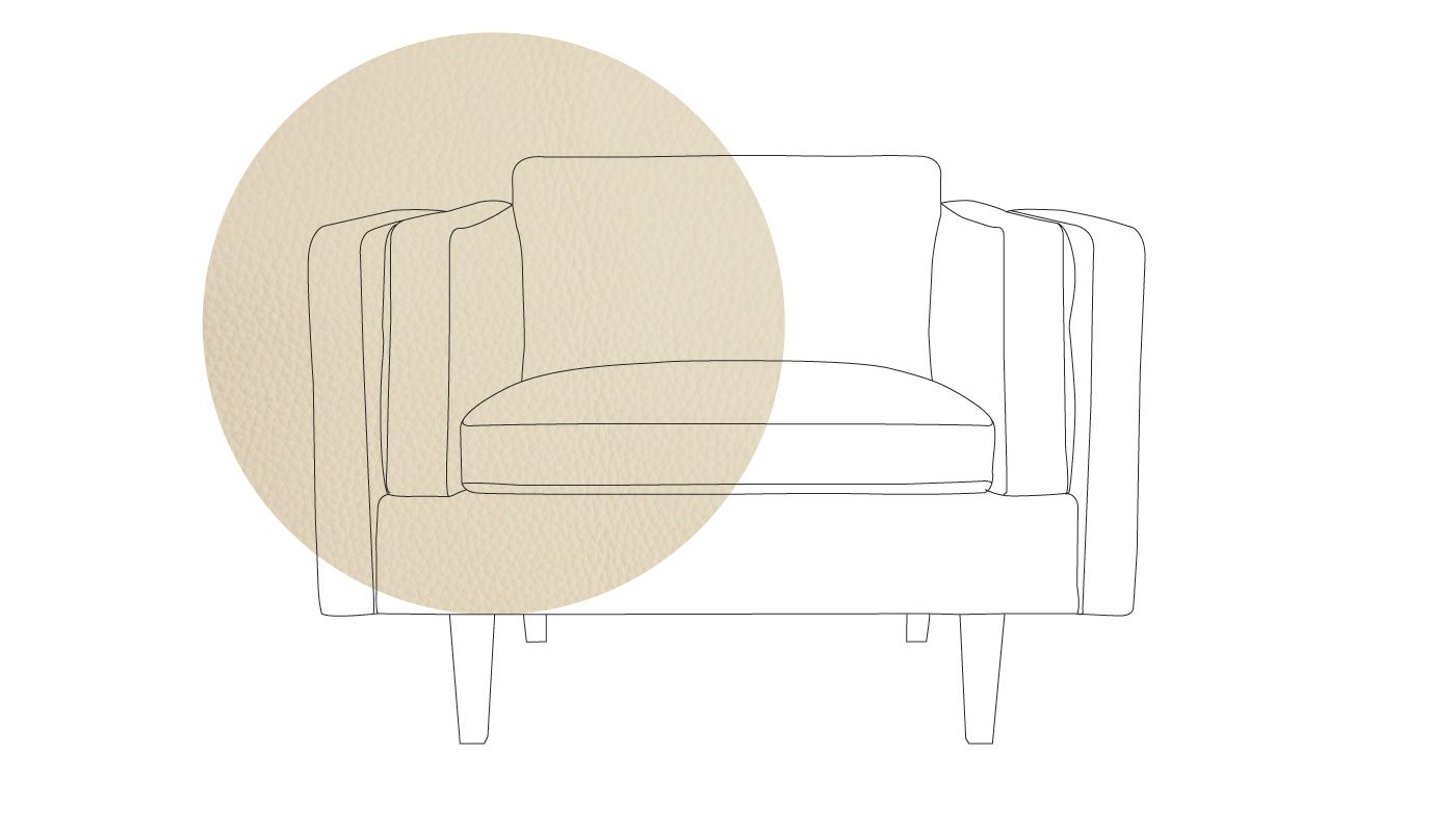 Heal's Chill Armchair Leather Px30 Storm 006 Walnut Feet