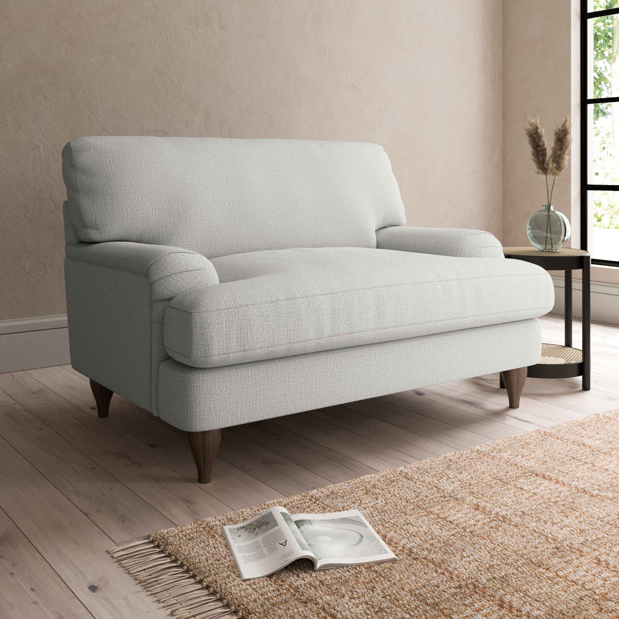 Darwin Textured Weave Snuggle Chair Silver