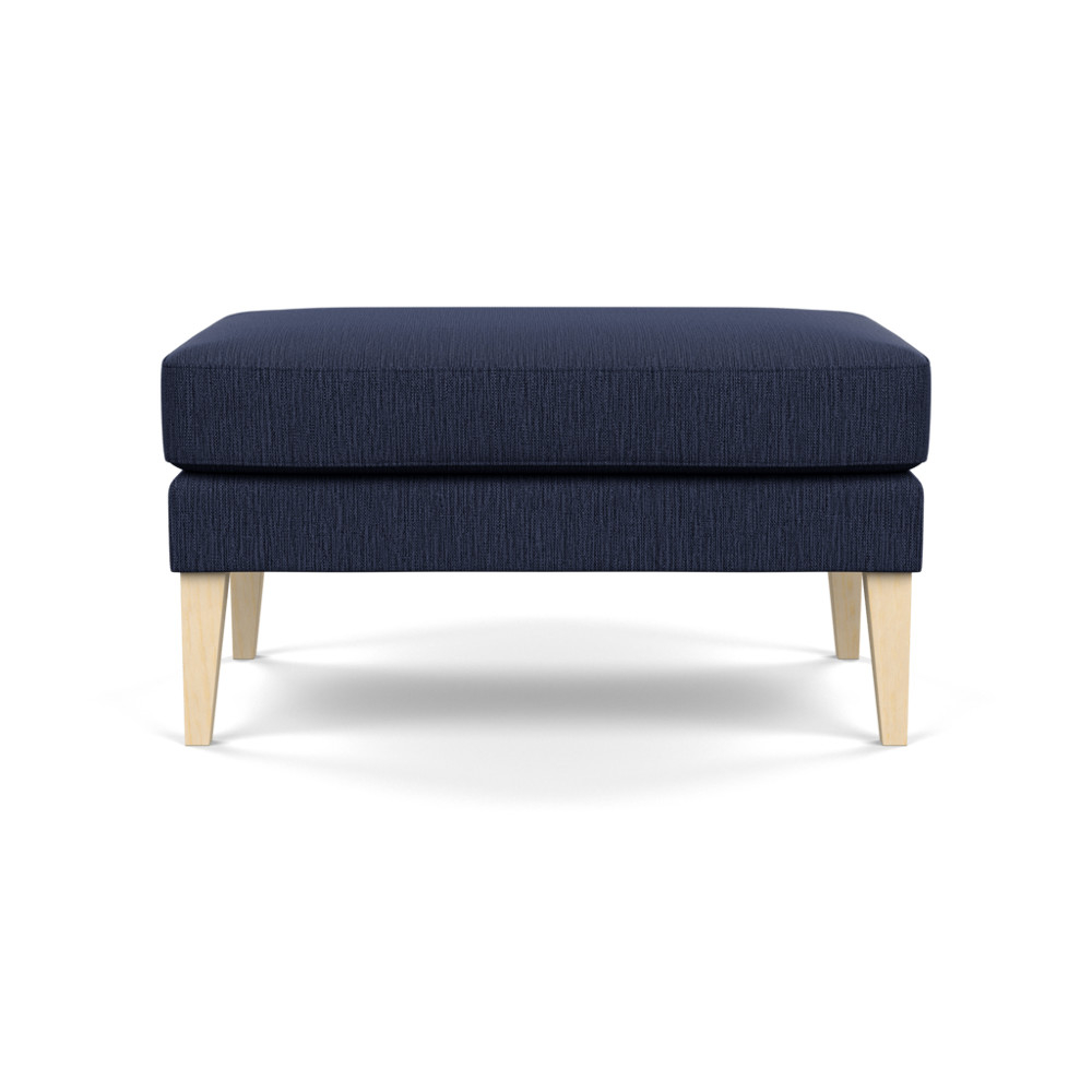 Heal's Richmond Ottoman Smart Linen Mix Navy Natural Ash Feet