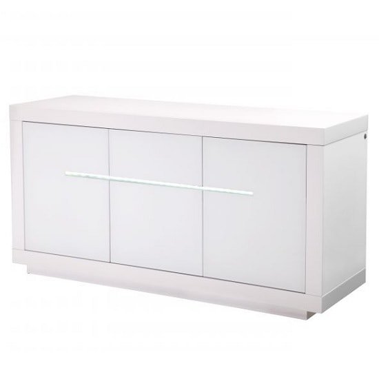 Laurent Modern Sideboard In White High Gloss With LED