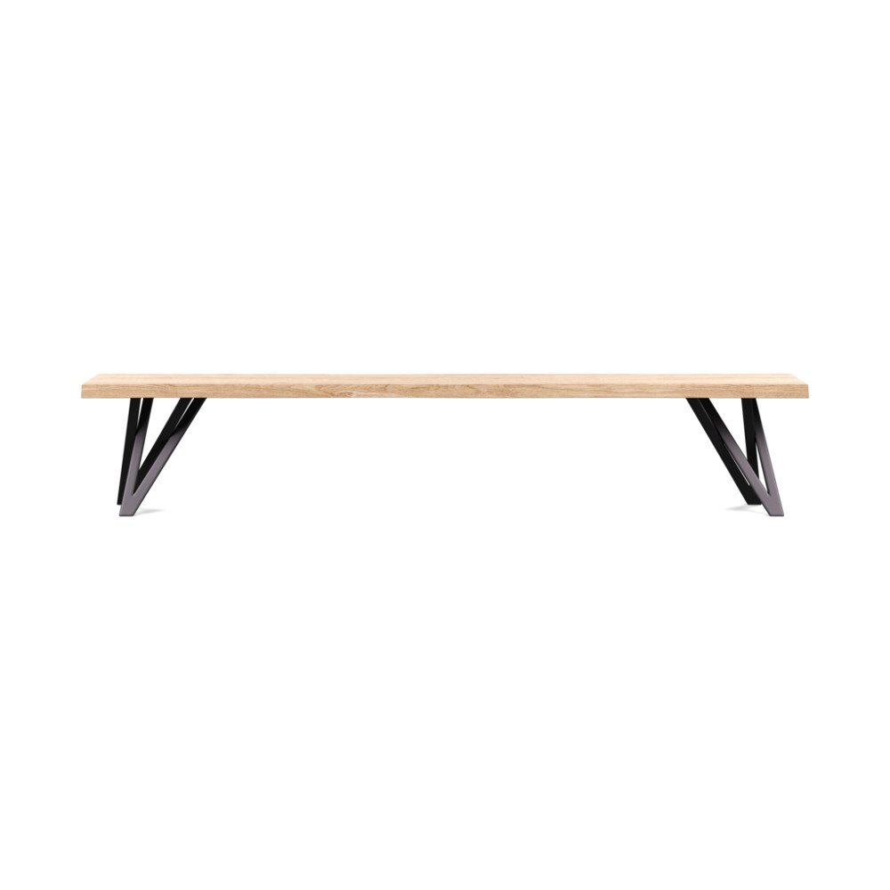 Heal's Vienna Bench 220x35cm White Oiled Oak Natural Edge Not Filled