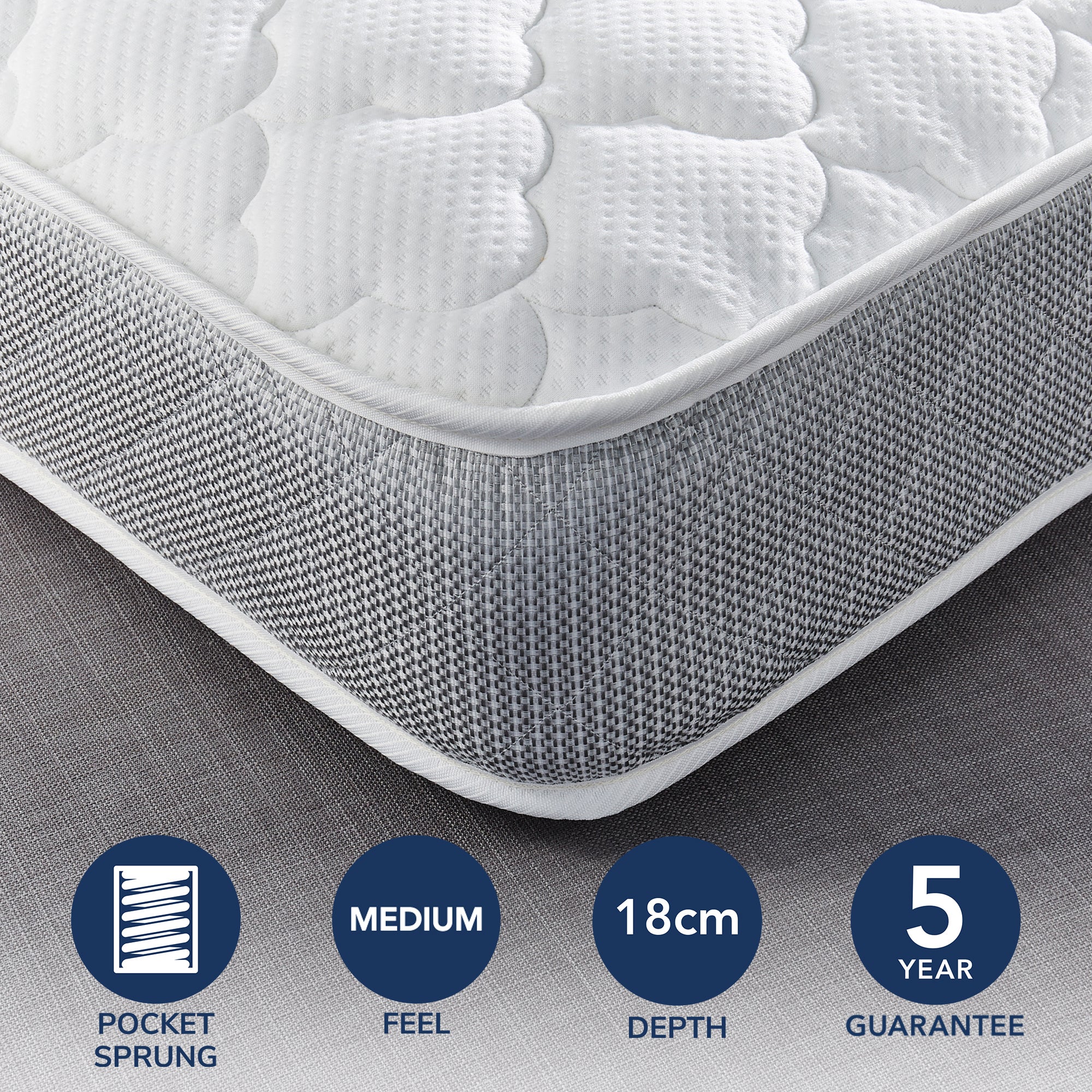 Fogarty Kids 1000 Pocket Sprung Mattress White