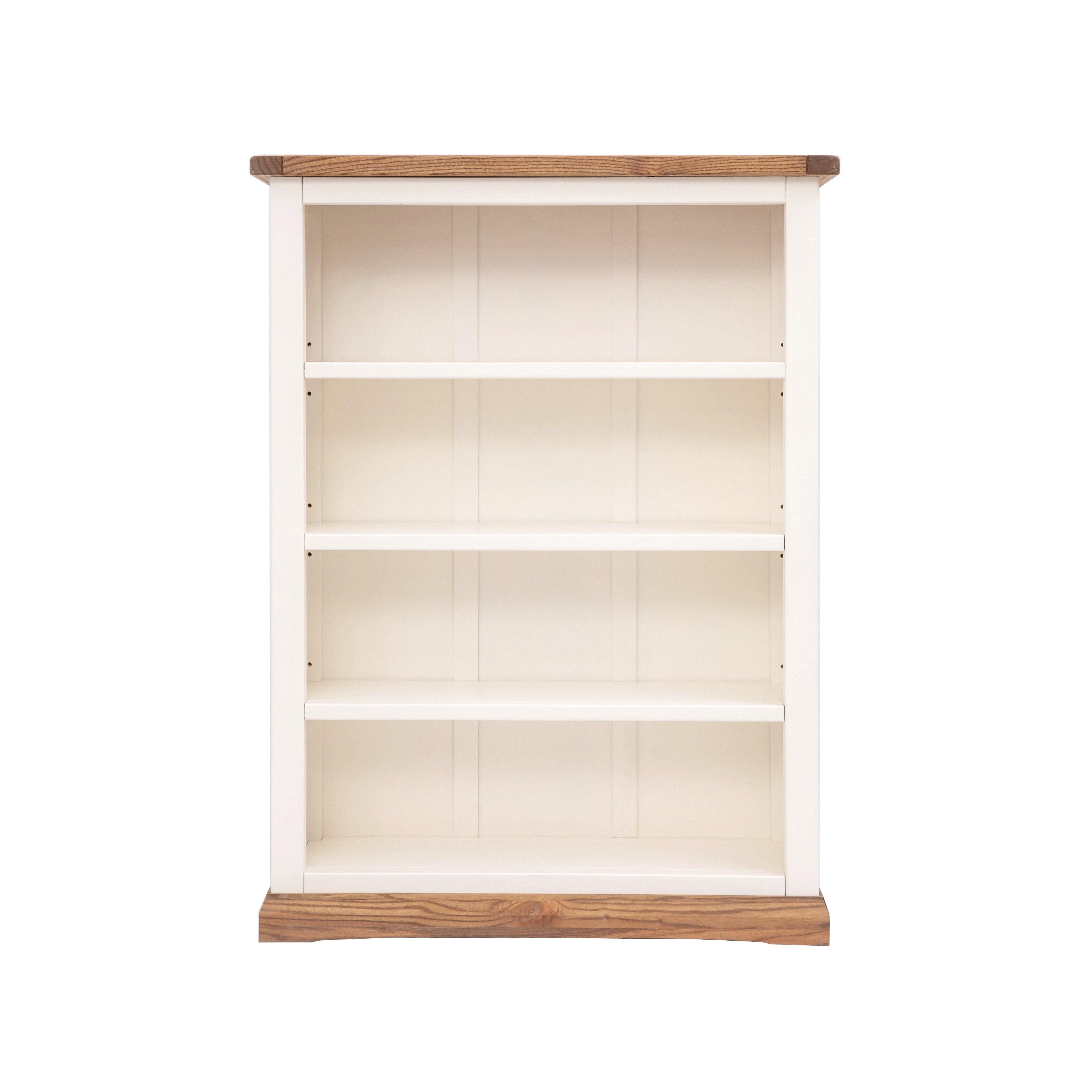 Cabinet Bits Bookcase with plinth 120x90x25cm in Off-White
