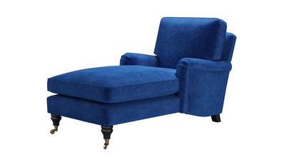 Bluebell Chaise Armchair in Cobalt Smart Velvet - sofa.com