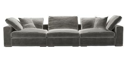 Long Island 3 Seat Sofa in Squirrel Cotton Matt Velvet - sofa.com