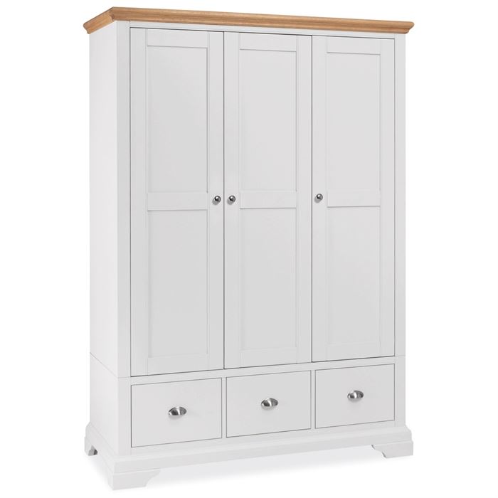 Carrington Triple Wardrobe, Ivory and Oak