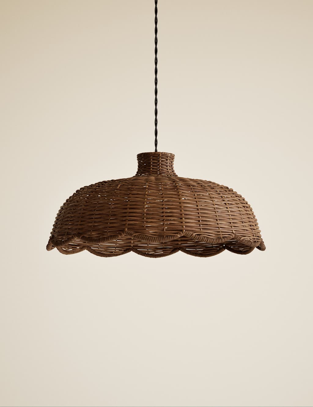 M&S Scallop Rattan Shade Brown