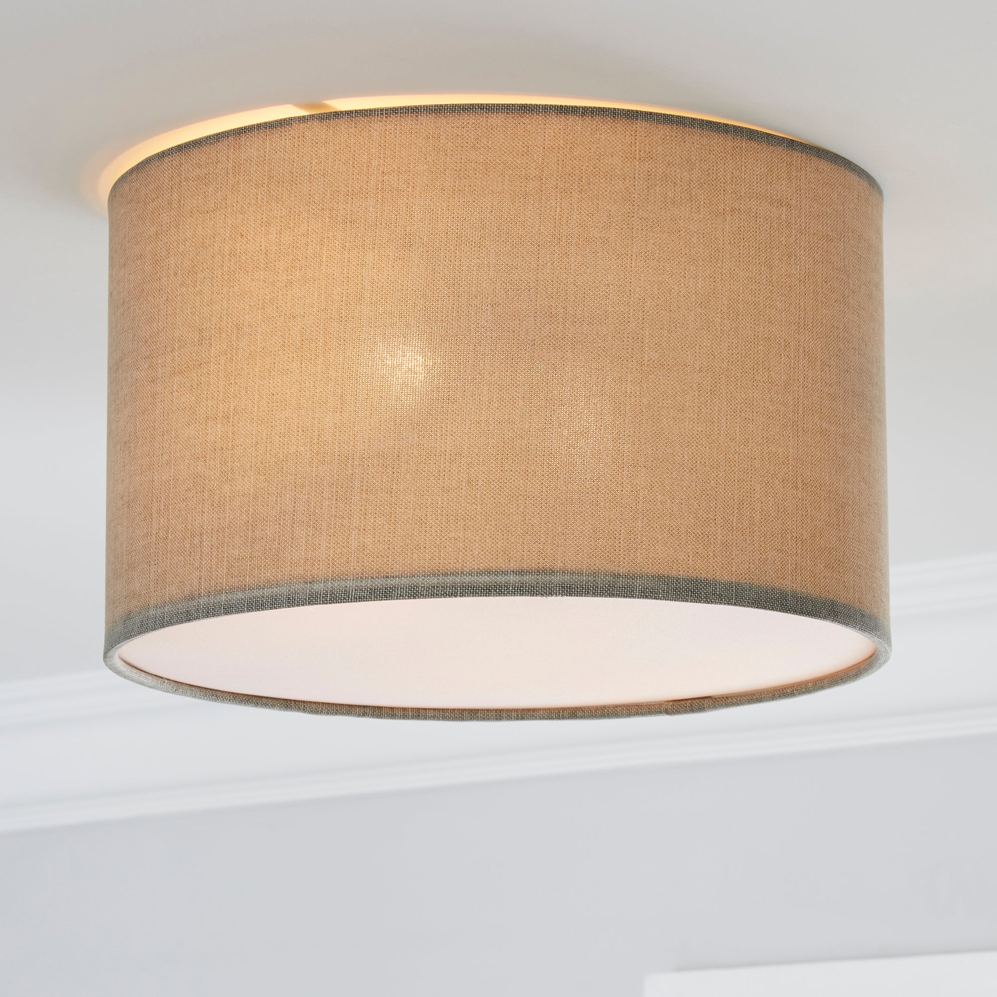 Sara 30cm Grey Shade Flush Ceiling Fitting Grey