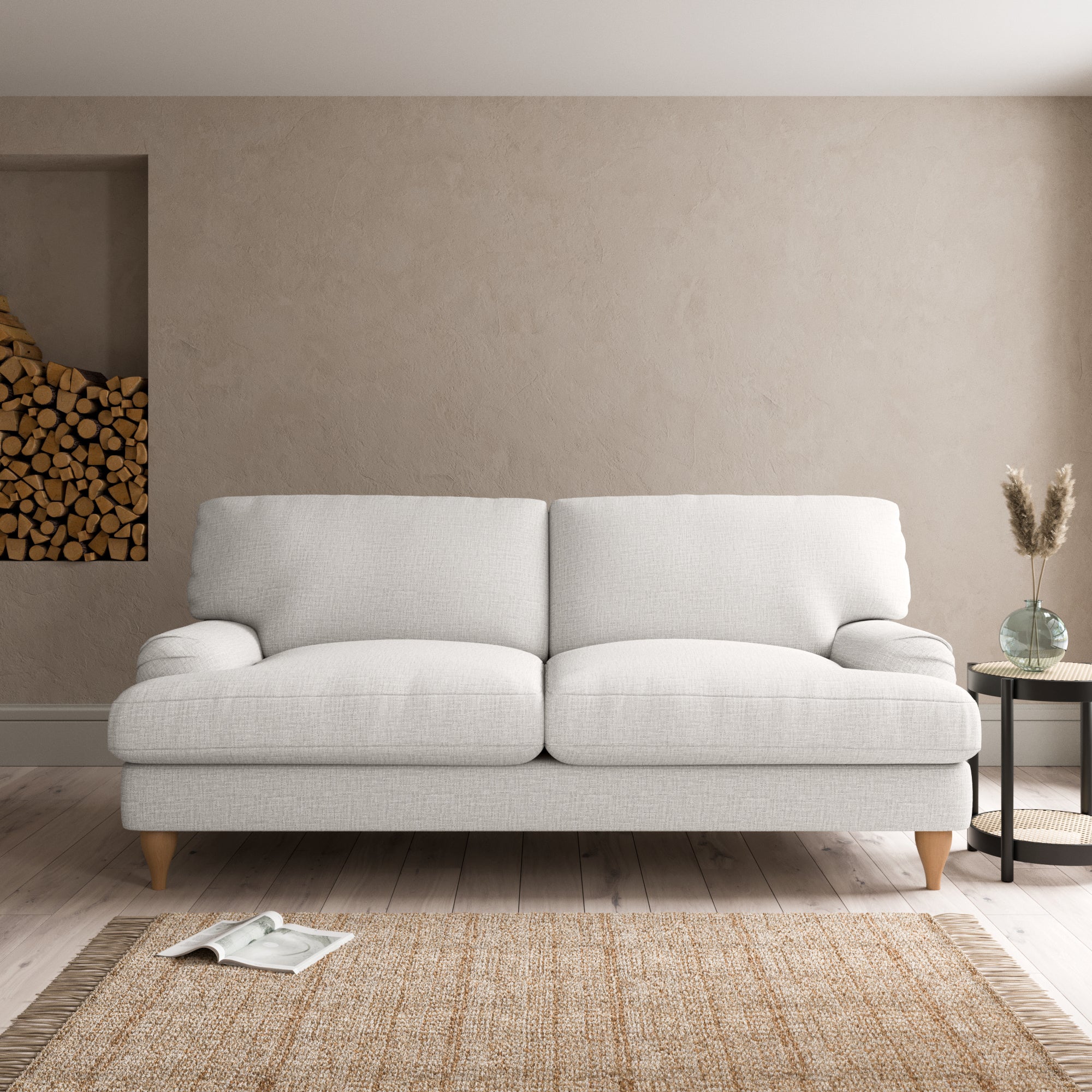 Darwin Textured Weave 3 Seater Sofa Textured Weave Sandstone