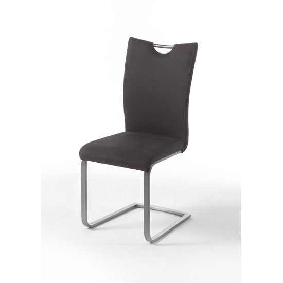 Pavo Brown Antik Faux Leather Dining Chair With Handle Hole