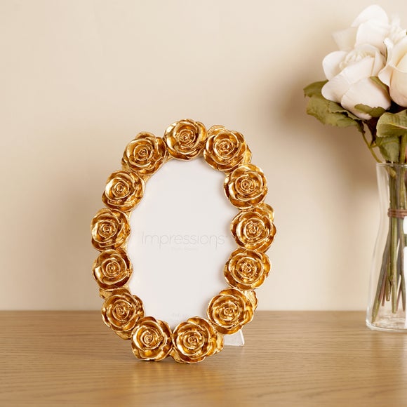 Impressions Rose Resin Oval Photo Frame